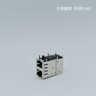 2XN stacked multi RJ45 with Magnetic and  POE female RJ45